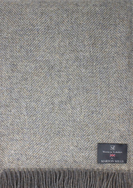 Hetton Pebble Giant Herringbone Throw fabric woven by Marton Mills