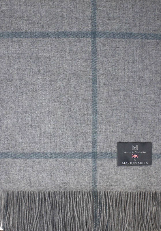 Cracoe Silver & Topaz Throw fabric woven by Marton Mills